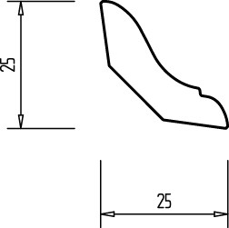 Lärche 25x25 mm Hohlkehlleiste